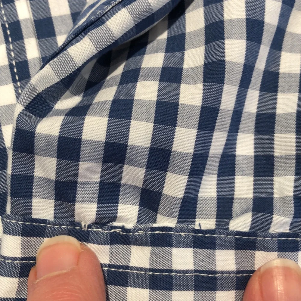 GAP Kids Blue and white checkered gingham shirt size medium